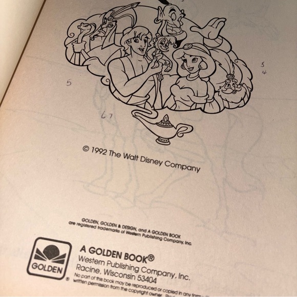 1992 Walt Disney Aladdin Coloring book Vintage - Picture 3 of 6